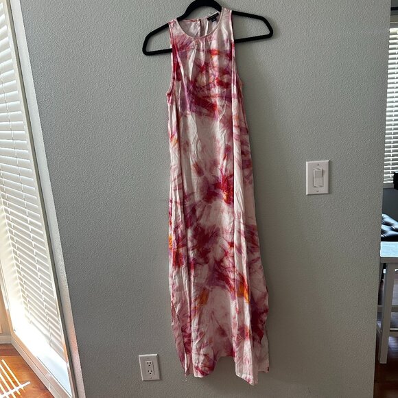 NWT Ann Taylor Maxi Dress XS Petal Pink Sleeveless Viscose Summer Vacation - Picture 1 of 7